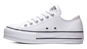 Converse - Chuck Taylor All Star Plataforma Clean Leather Piel Blanca